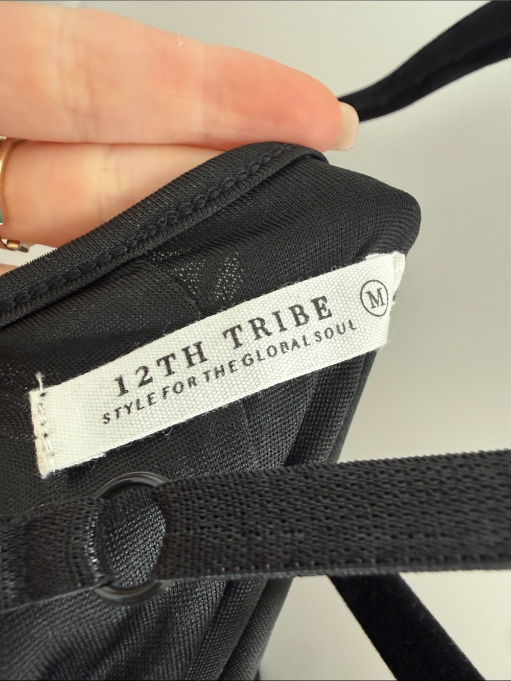 12th Tribe Black Mini Dress with Silver Stud Detailing - Picture 3 of 3